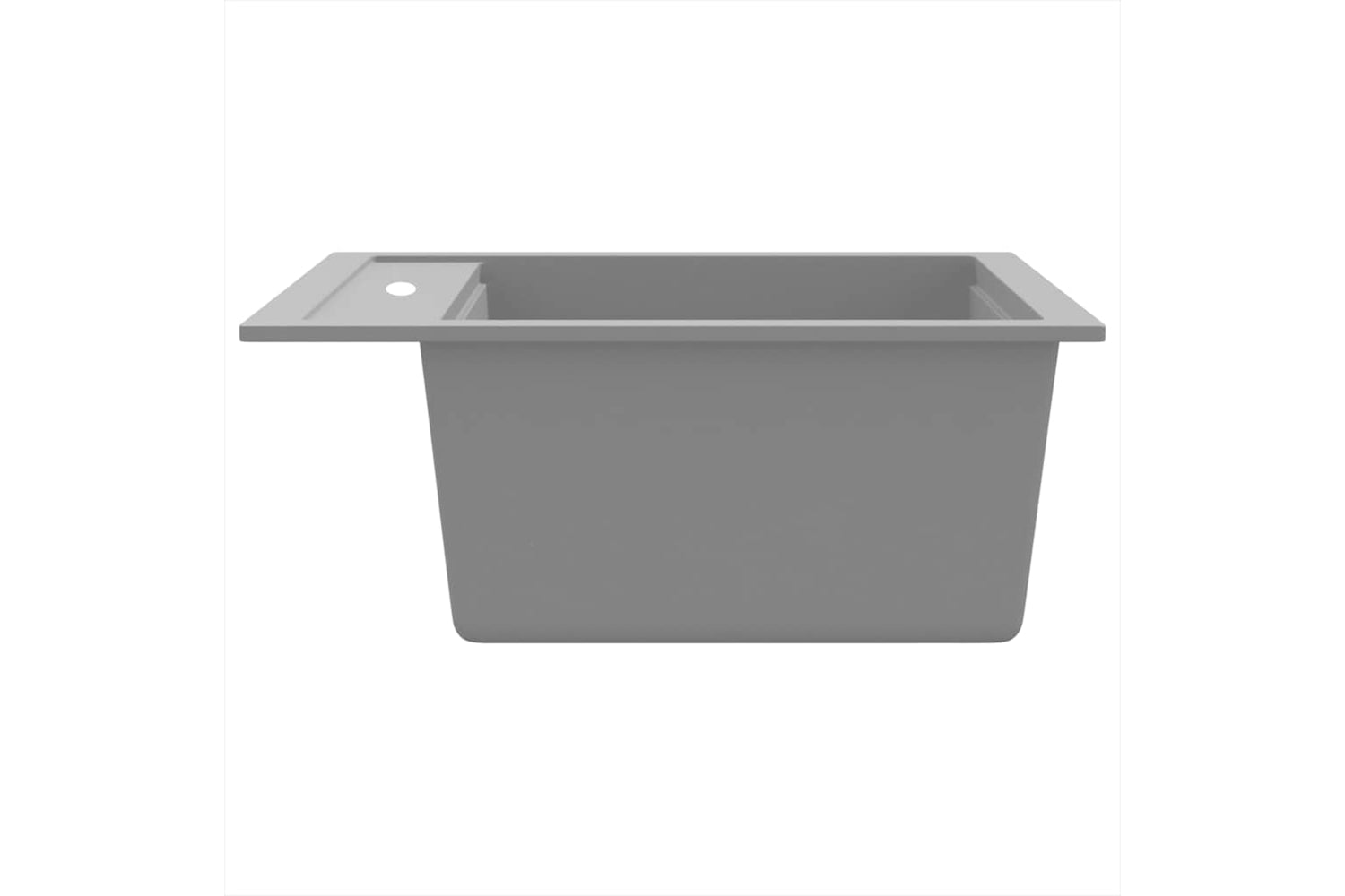 Vidaxl Granite Kitchen Sink Single Basin Grey-4
