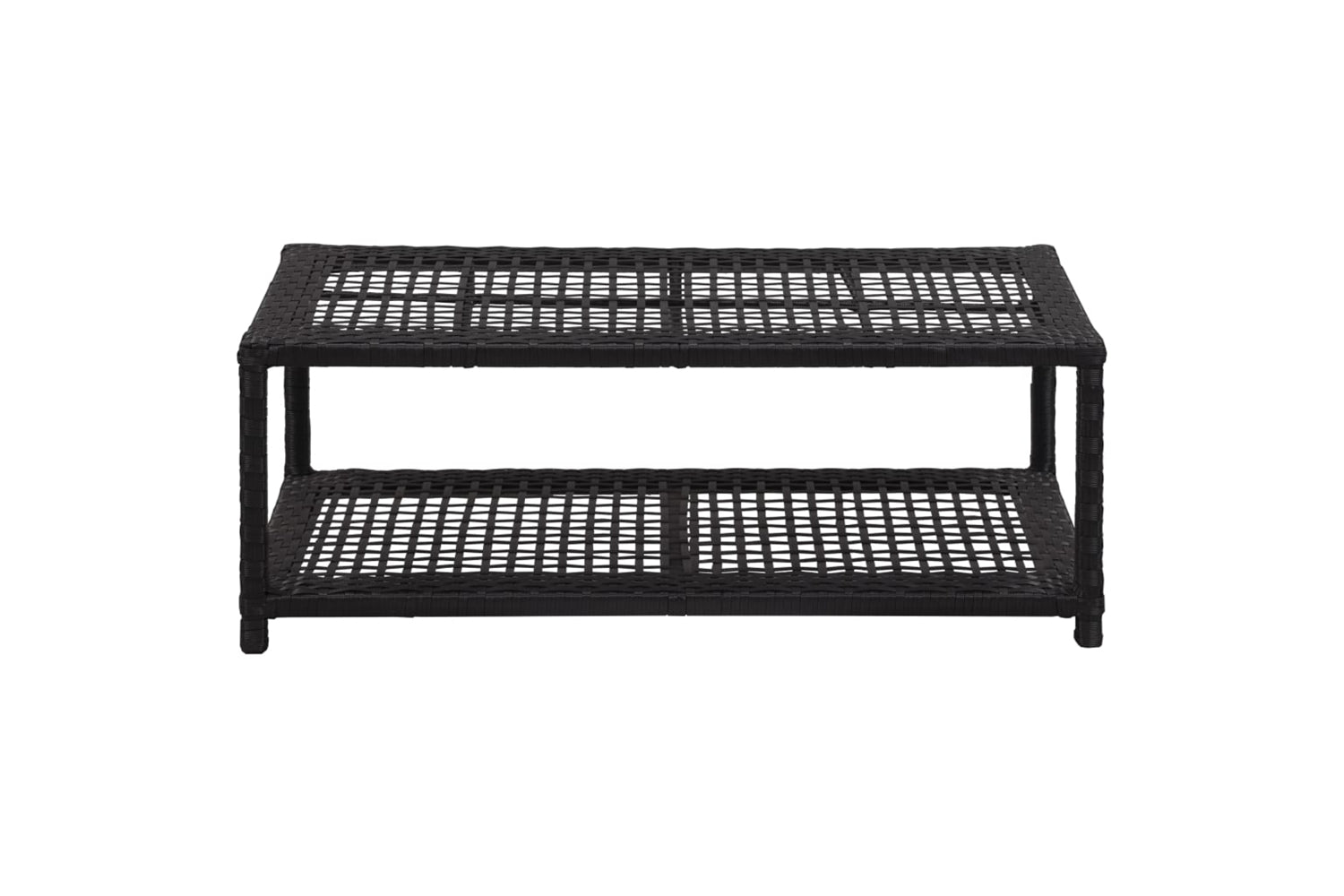 vidaXL 46978 Shoe Bench Black 80x40x30cm Poly Rattan-2