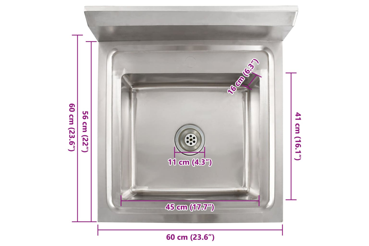 Vidaxl Kitchen Sink Single Basin Stainless Steel-7