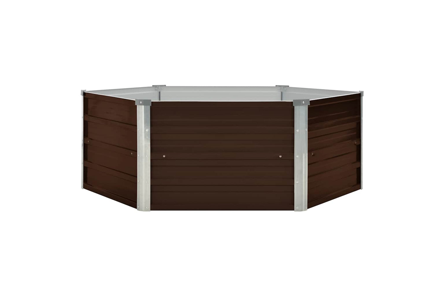 Vidaxl Raised Garden Bed Brown 129x129x46 Cm Galvanised Steel-2