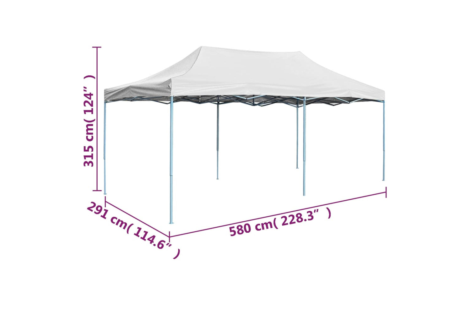 Vidaxl 48864 Professional Folding Party Tent 3x6 M Steel White-9