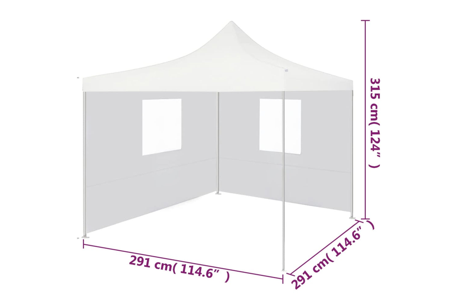 Vidaxl 48862 Professional Folding Party Tent With 2 Sidewalls 3x3 M Steel White-9