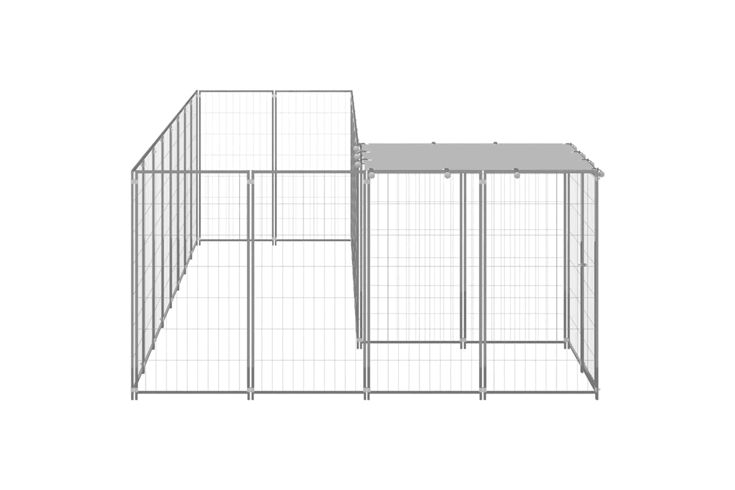 Vidaxl 3082231 Dog Kennel Silver 6.05 M2 Steel-3