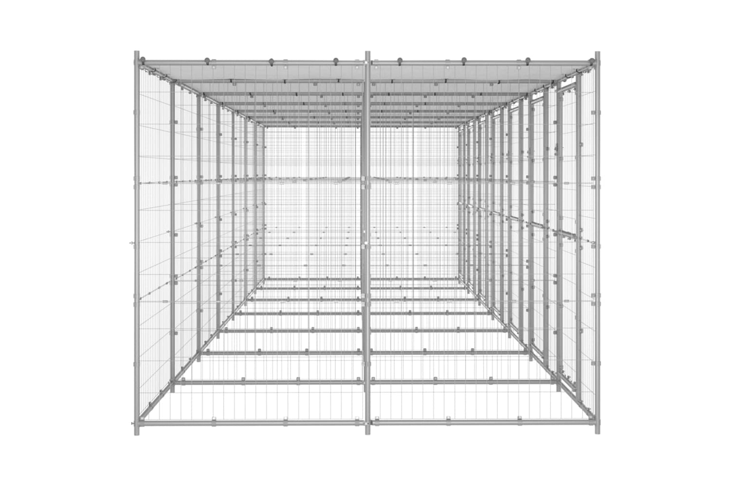 Vidaxl 3082276 Outdoor Dog Kennel Galvanised Steel With Roof 16.94 M2-3
