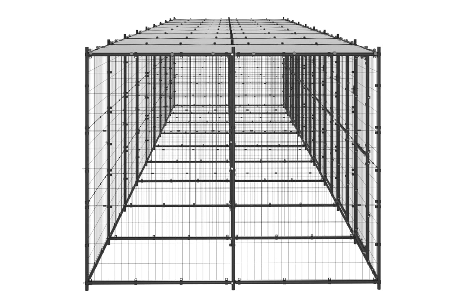 Vidaxl 3082256 Outdoor Dog Kennel Steel With Roof 21.78 M2-3