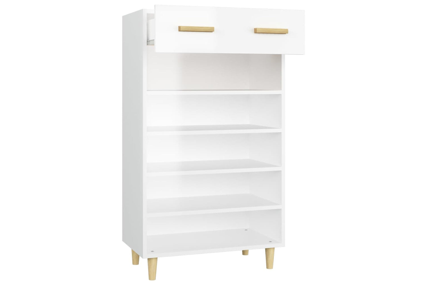 vidaXL 812786 Shoe Cabinet High Gloss White 60x35x105cm Engineered Wood-6