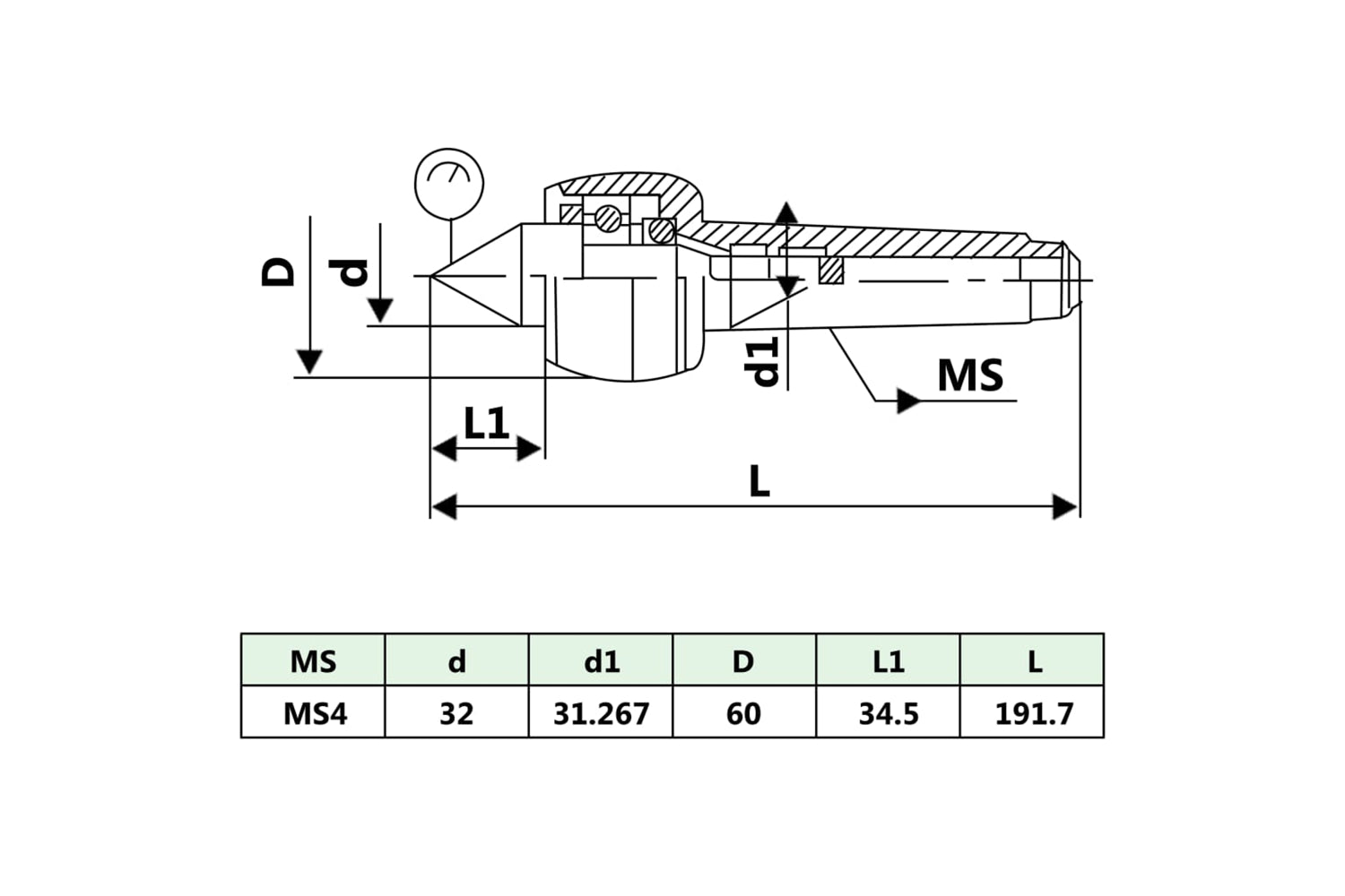 Vidaxl 146694 Revolving Live Center Mt4-6