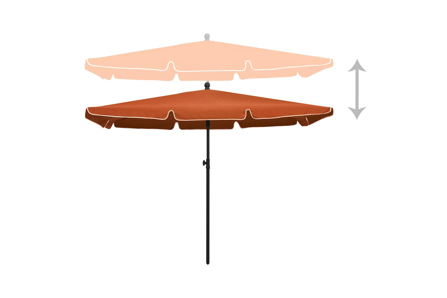 vidaXL 315548 Garden Parasol With Pole 210x140cm Terracotta-3