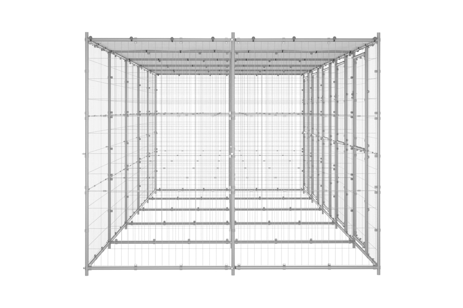 Vidaxl 3082274 Outdoor Dog Kennel Galvanised Steel With Roof 12.1 M2-3