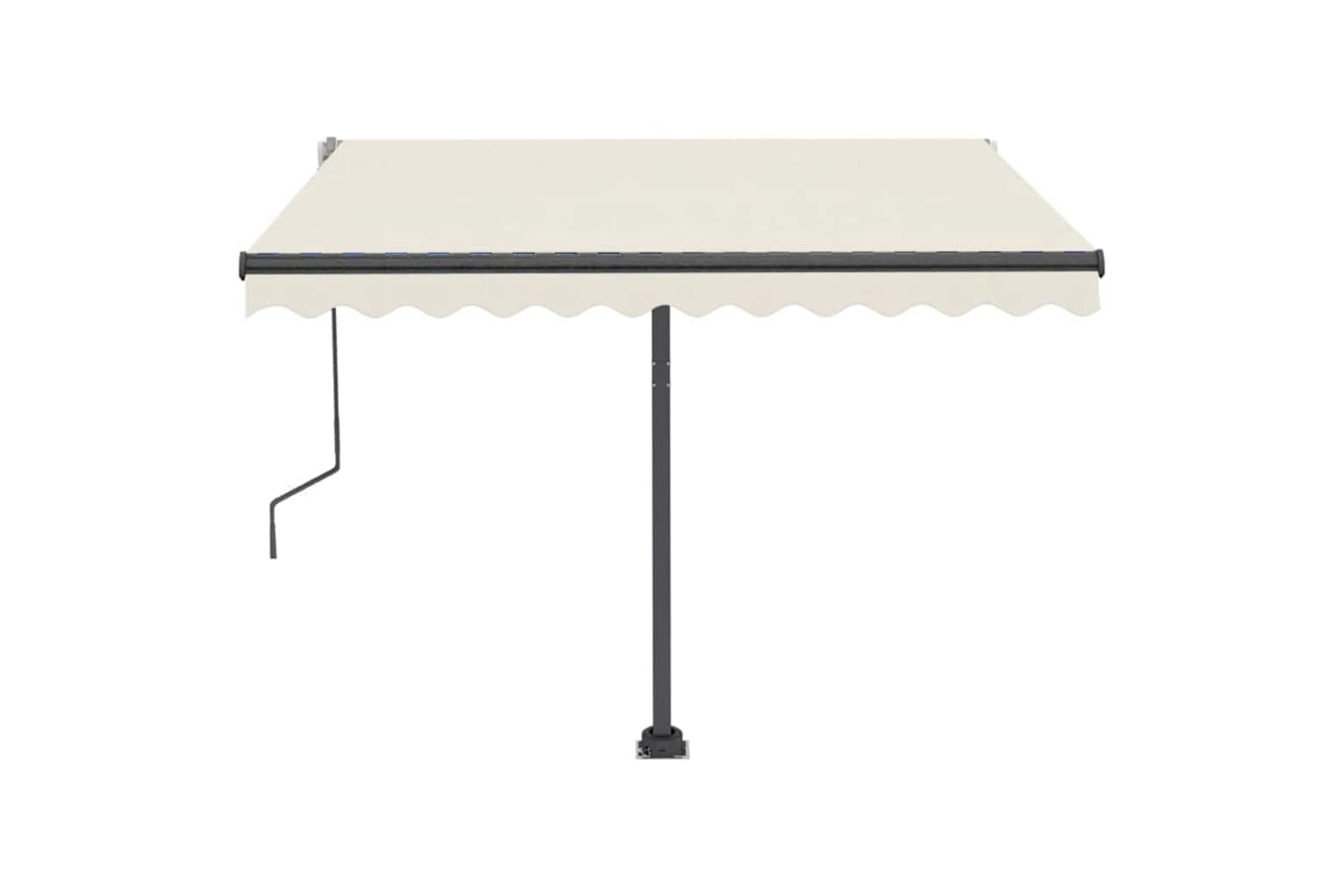 Vidaxl Manual Retractable Awning With Led 300x250 Cm Cream-6