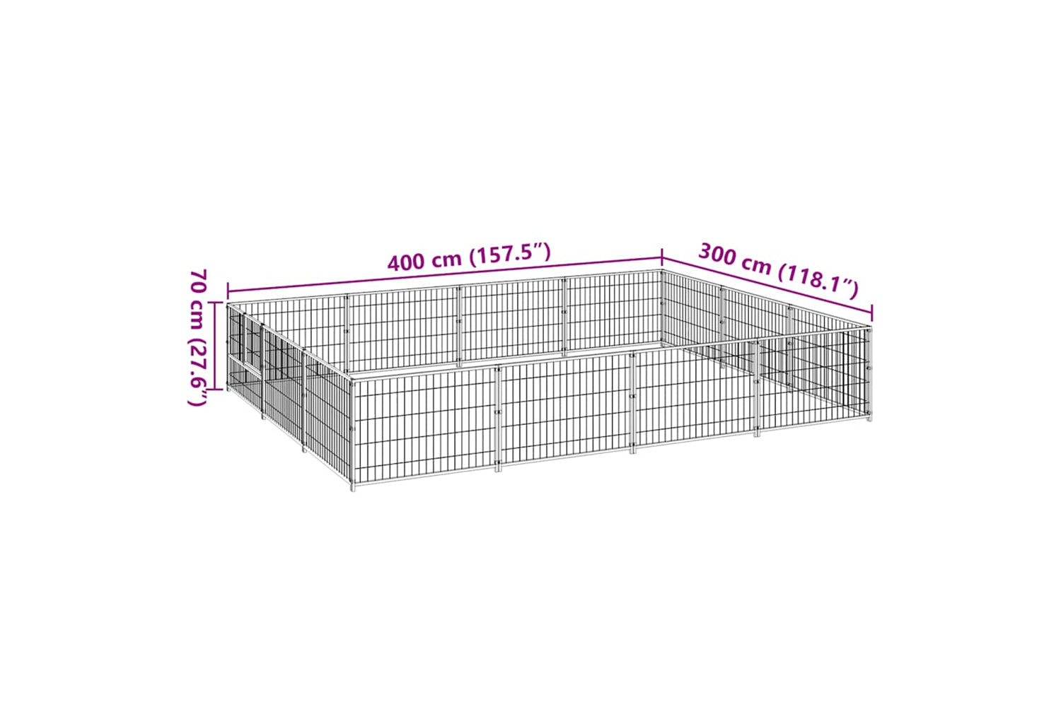 Vidaxl 3082128 Dog Kennel Black 12 M2 Steel-6