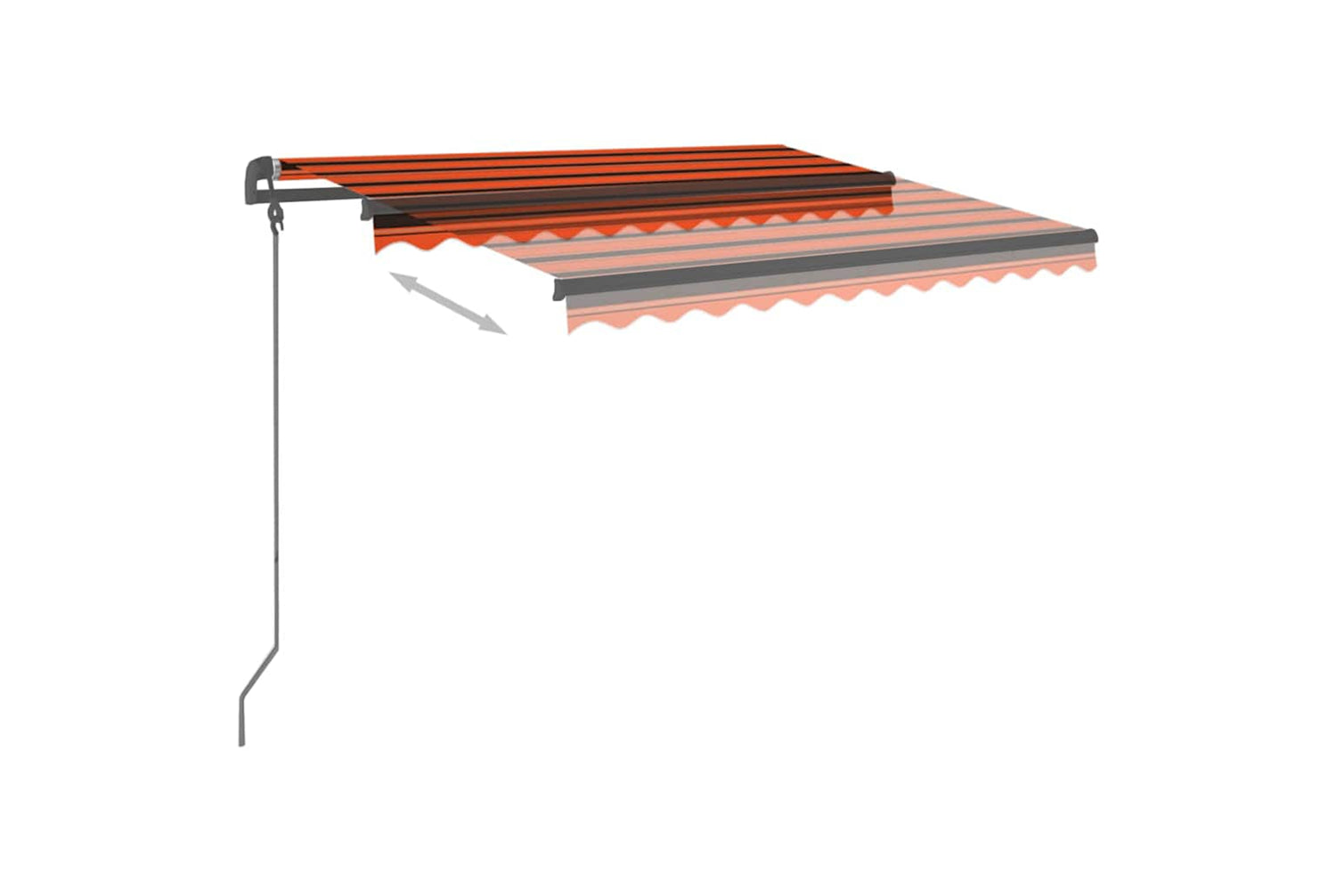 Vidaxl Manual Retractable Awning With Led 3.5x2.5 M Orange And Brown-3