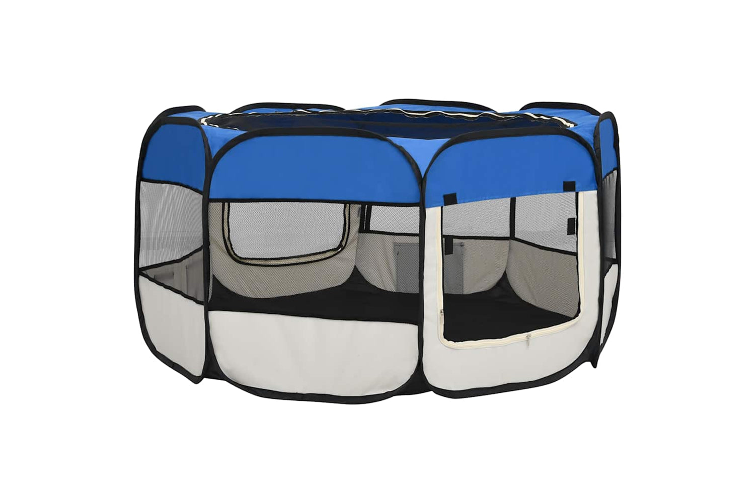 Vidaxl Foldable Dog Playpen With Carrying Bag Blue 125x125x61 Cm-5