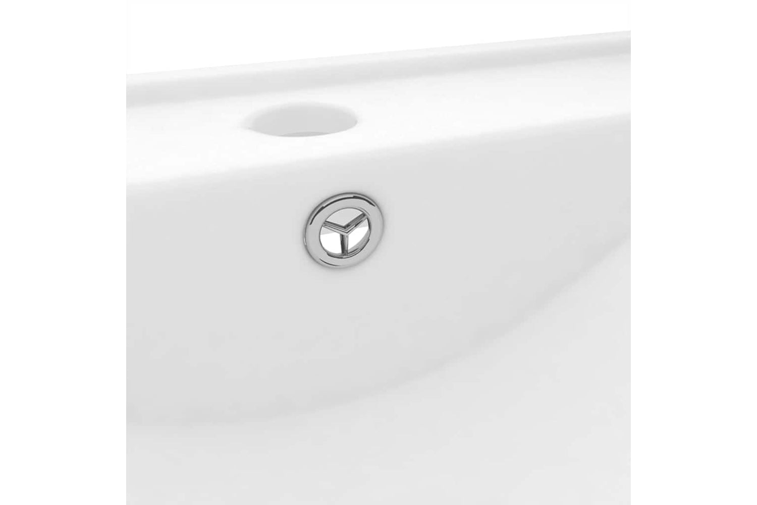 vidaXL 147020 Luxury Basin With Faucet Hole Matt White 60x46cm Ceramic-4