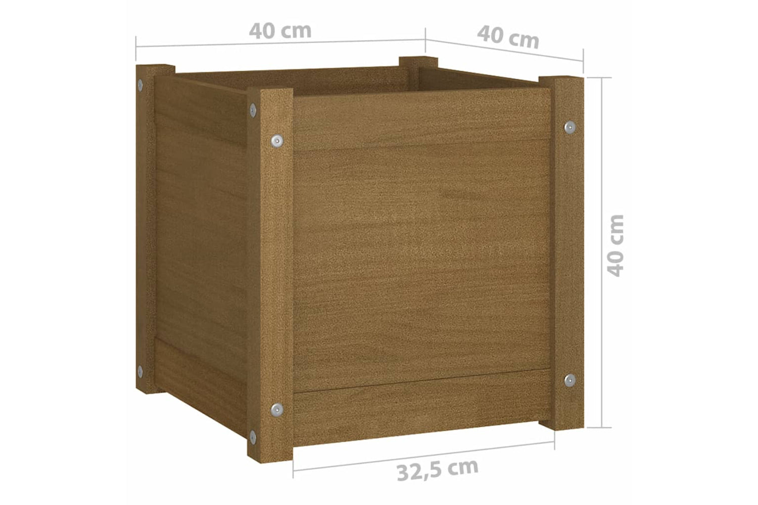 vidaXL 810540 Garden Planter Honey Brown 40x40x40cm Solid Pinewood-7