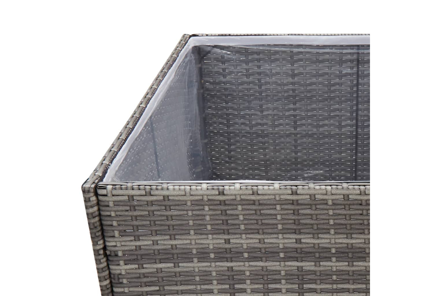 vidaXL 319177 Garden Planter Grey 80x80x80cm Poly Rattan-4