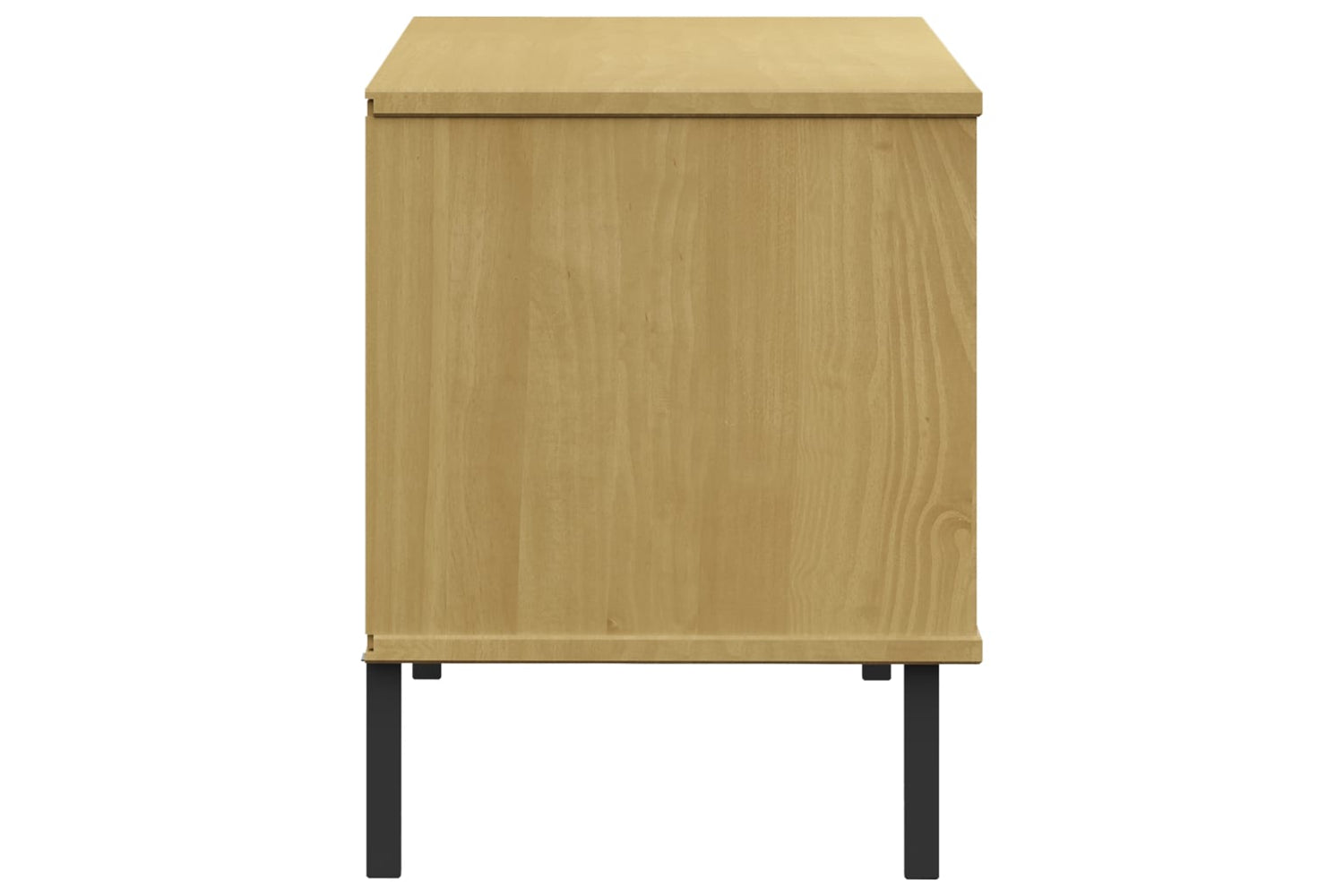 vidaXL 350994 Shoe Rack With Metal Legs Brown 106x35x45cm Solid Wood Oslo-4