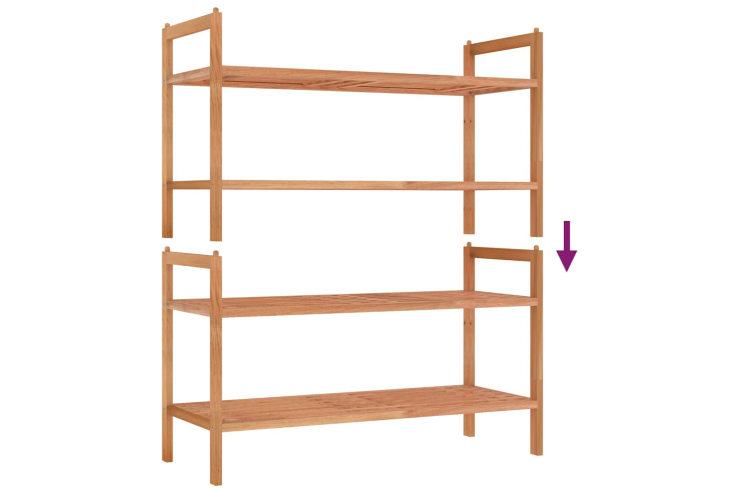 vidaXL 350362 Shoe Racks 2 Pcs 69x27x41cm Solid Wood Walnut-4