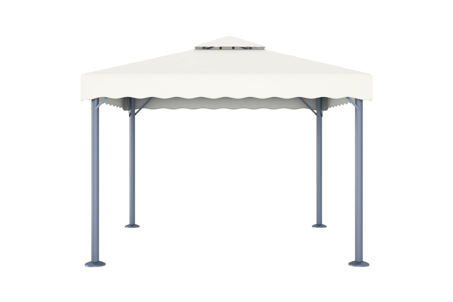Vidaxl 3070342 Gazebo With Led String Lights 300x300 Cm Cream Aluminium-3
