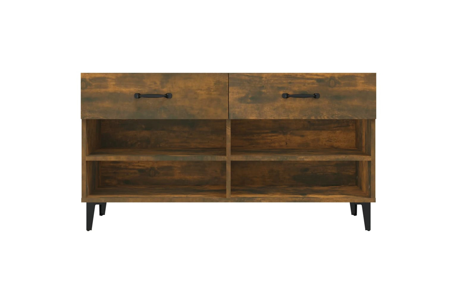 vidaXL 817570 Shoe Cabinet Smoked Oak 102x35x55cm Engineered Wood-5