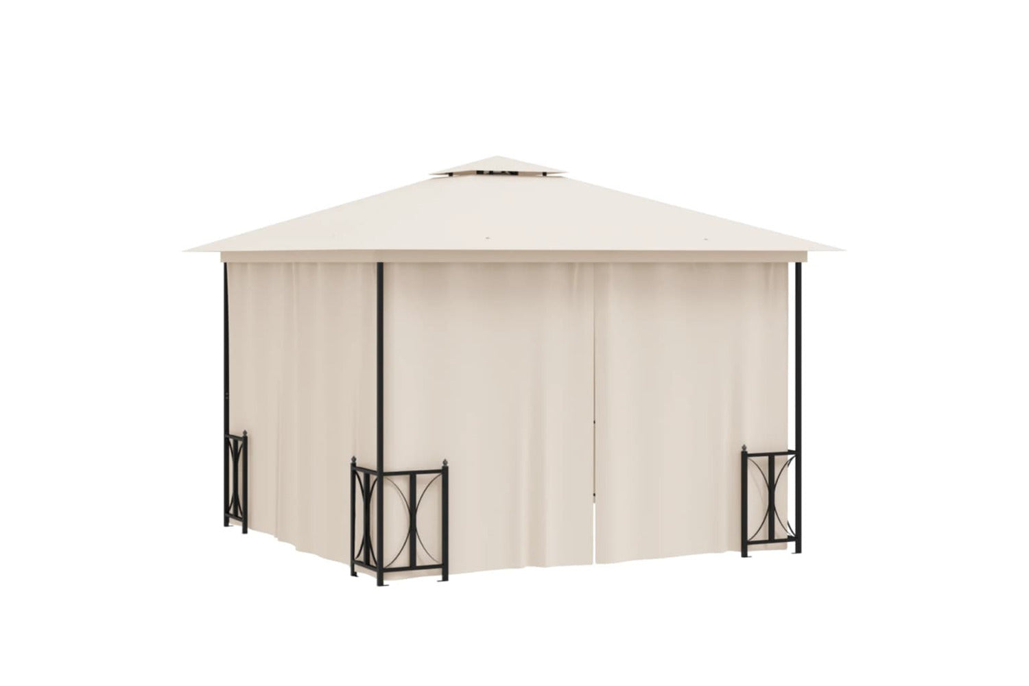 Vidaxl 318540 Gazebo With Sidewalls&double Roofs 3x3 M Cream-3