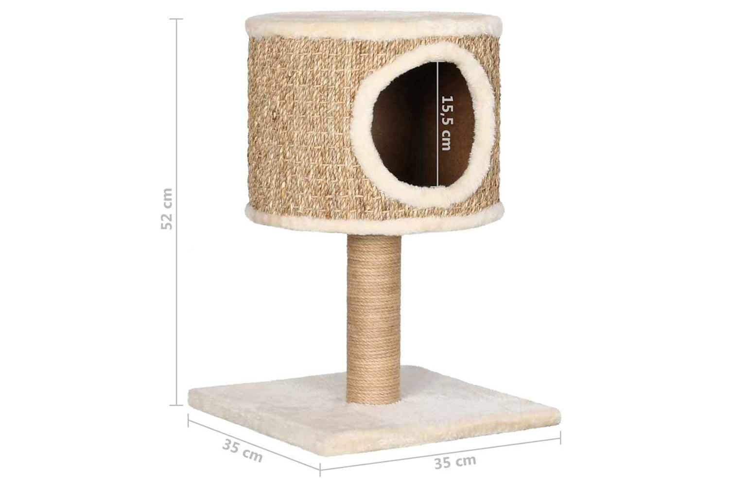 Vidaxl Cat Tree With Condo And Scratching Post 52 Cm Seagrass-7