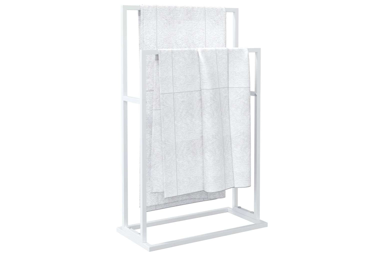 vidaXL 343088 Freestanding Towel Rack White 48x24x78.5cm Iron-3