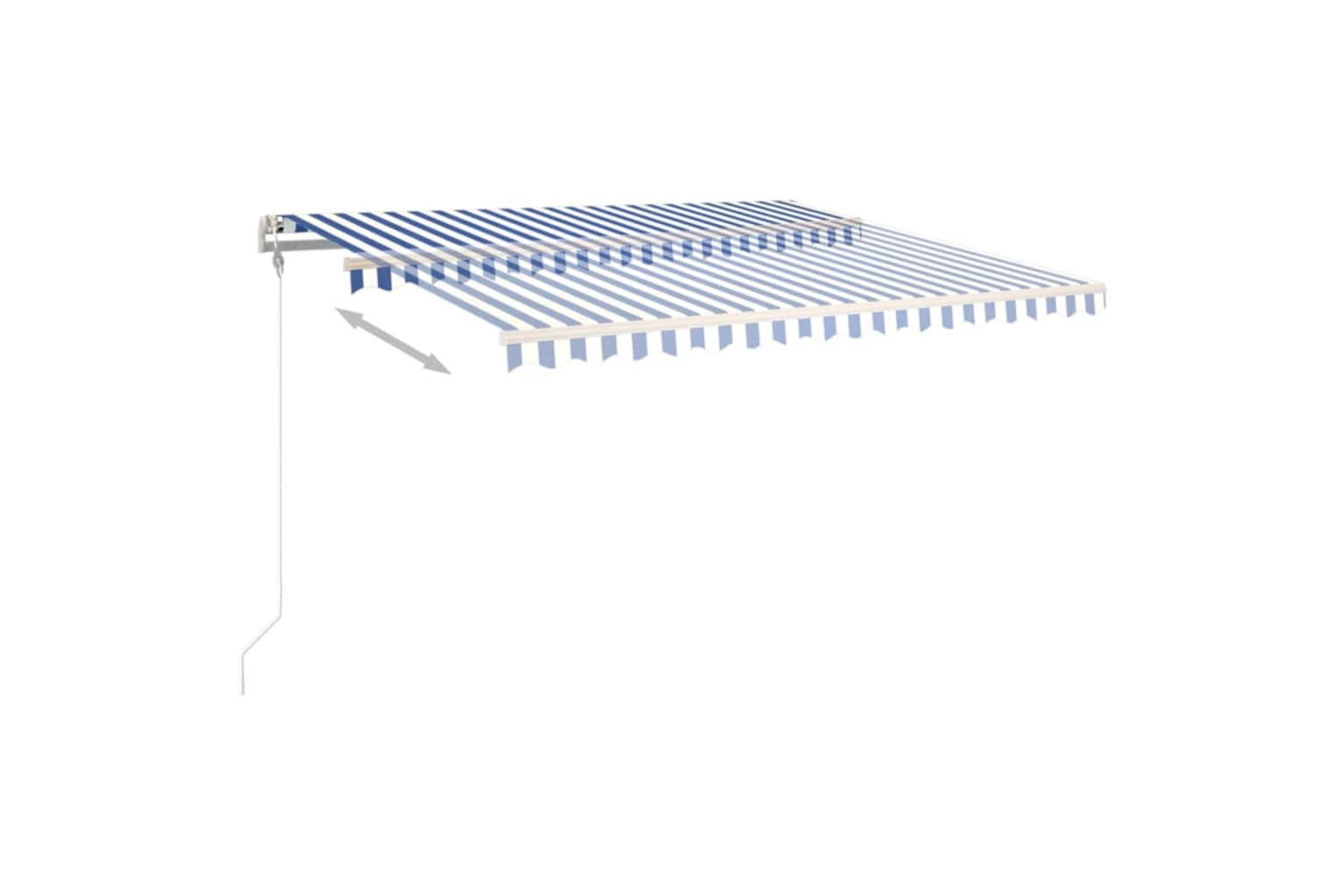 Vidaxl 3070016 Manual Retractable Awning With Posts 4x3.5 M Blue And White-5