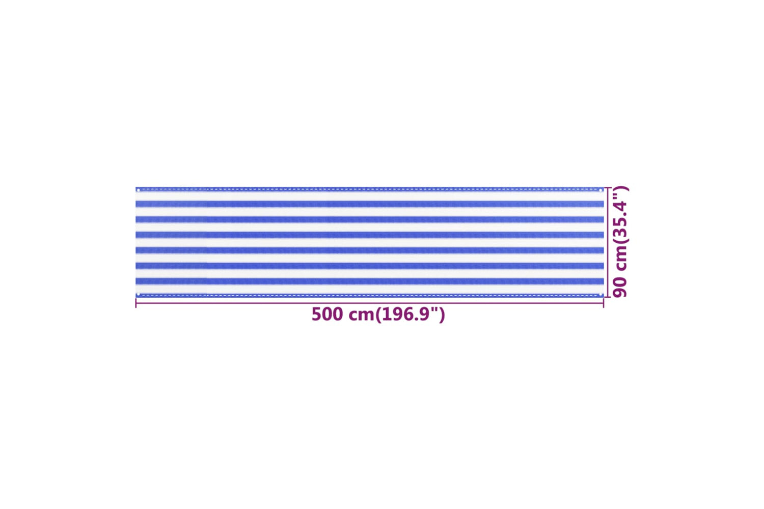 vidaXL 310890 Balcony Screen Blue And White 90x500cm Hdpe-5