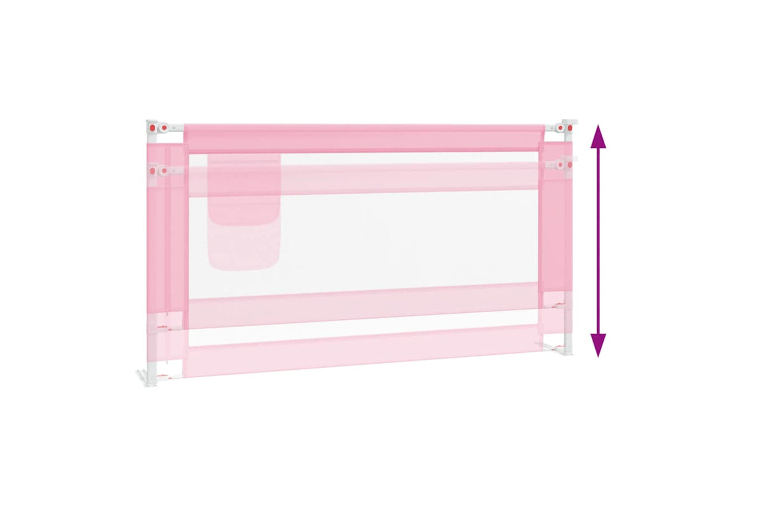 Vidaxl Toddler Safety Bed Rail Pink 160x25 Cm Fabric-5