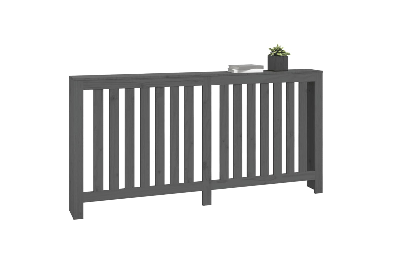 vidaXL 822583 Radiator Cover Grey 169x19x84cm Solid Wood Pine-3