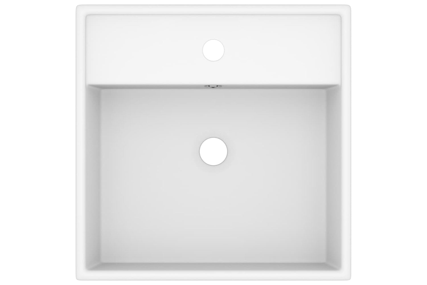 vidaXL 146943 Luxury Basin Overflow Square Matt White 41x41cm Ceramic-3