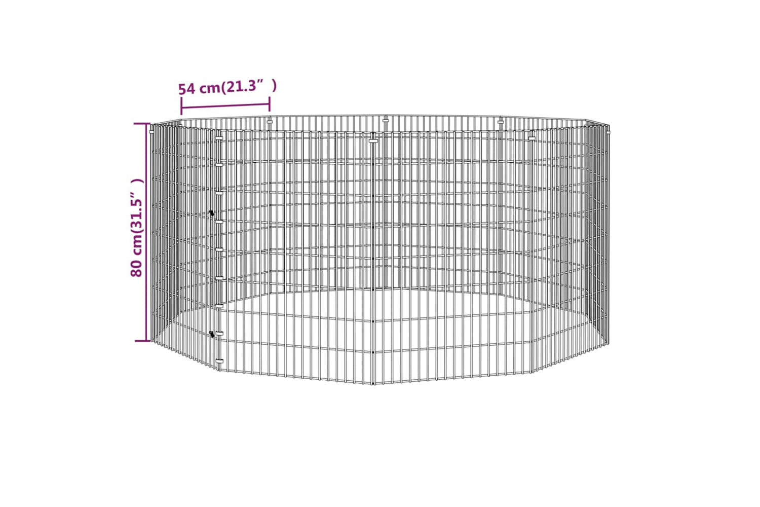 Vidaxl Free Range Animal Enclosure 10-panel 54x80 Cm Galvanised Iron-7