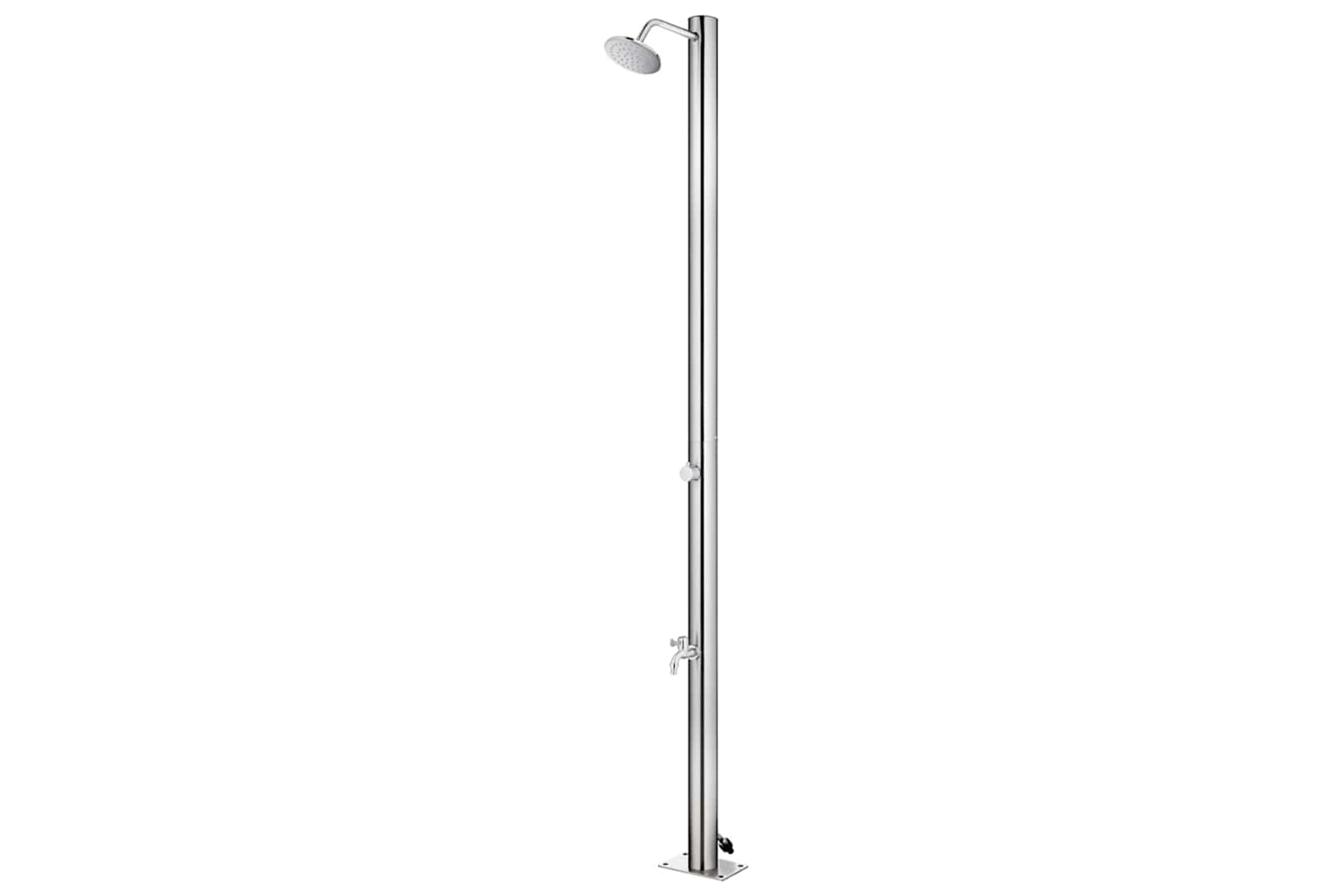 vidaXL 3070778 Garden Shower With Brown Base 220cm Stainless Steel-4