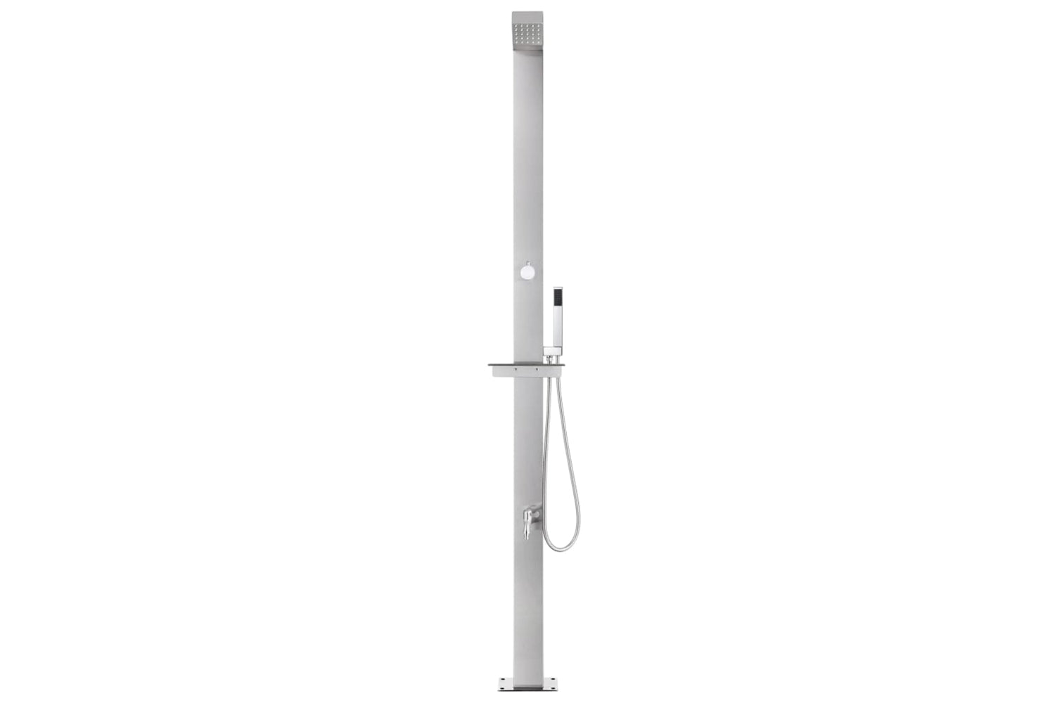 vidaXL 3070787 Garden Shower With Brown Base 225cm Stainless Steel-4