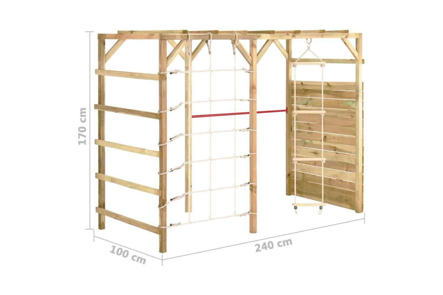 vidaXL 3059954 Cimbing Frame 240x100x170cm Impregnated Pinewood-7