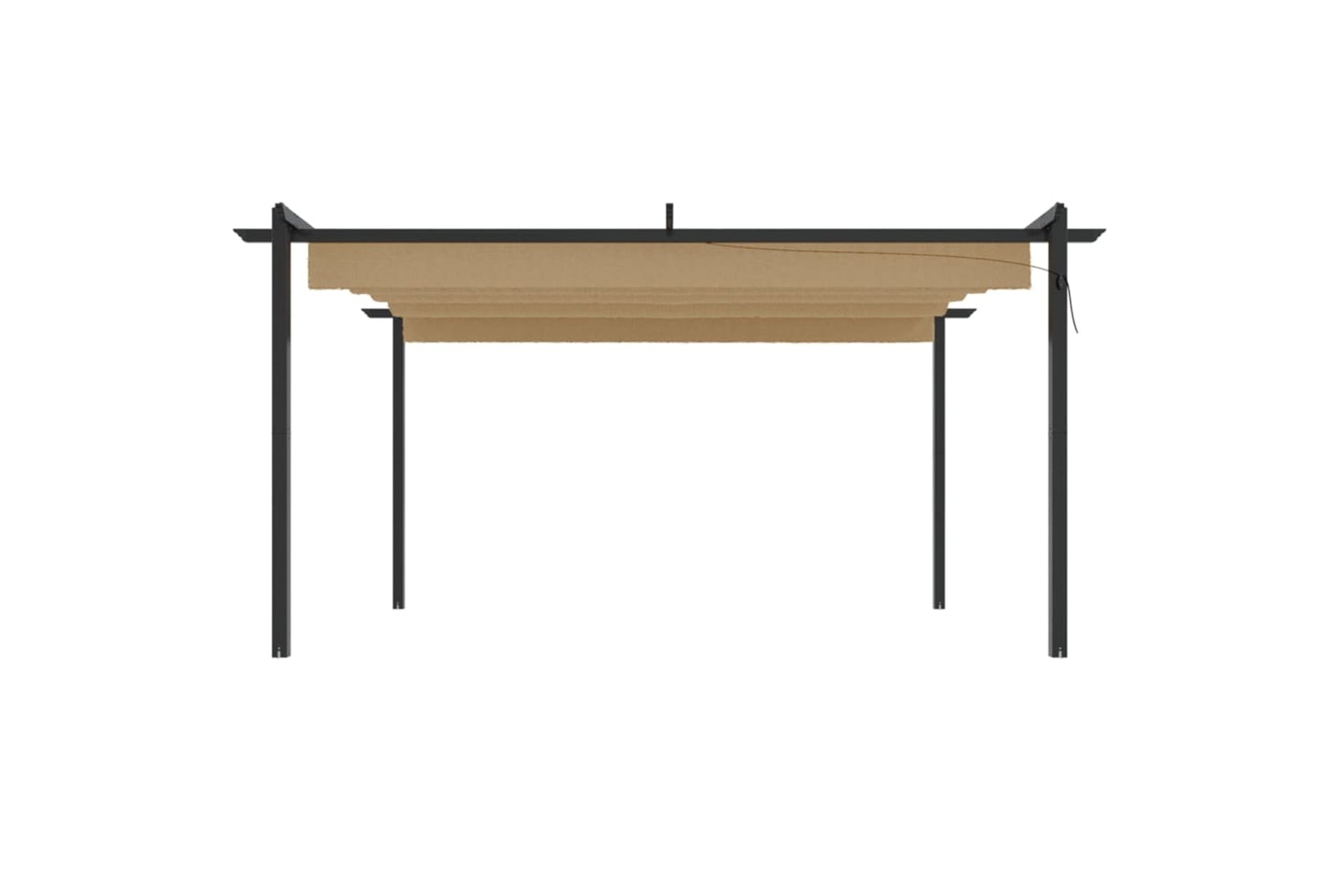 Vidaxl 318539 Garden Gazebo With Retractable Roof 4x3 M Taupe-3