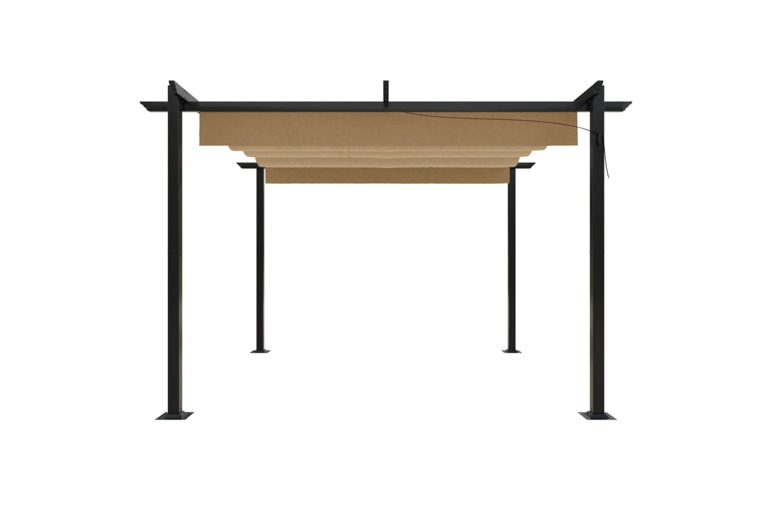 Vidaxl 318536 Garden Gazebo With Retractable Roof 3x3 M Taupe-3