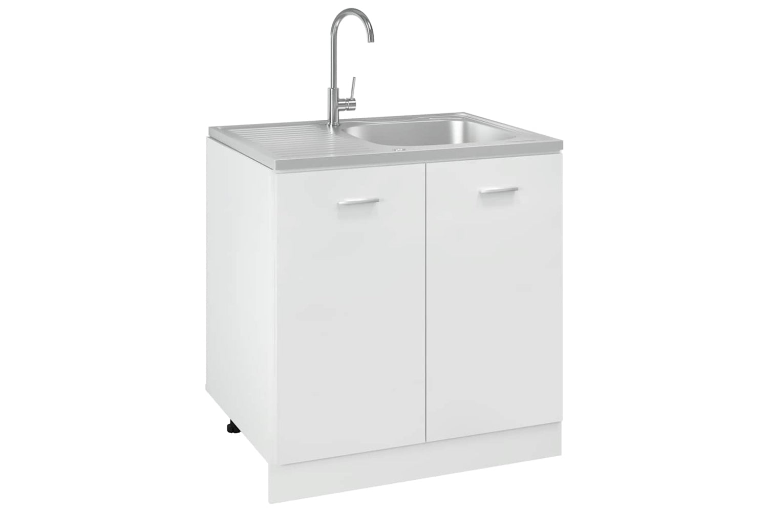 Vidaxl 147233 Kitchen Sink With Drainer Set Silver 800x600x155 Mm Stainless Steel-3