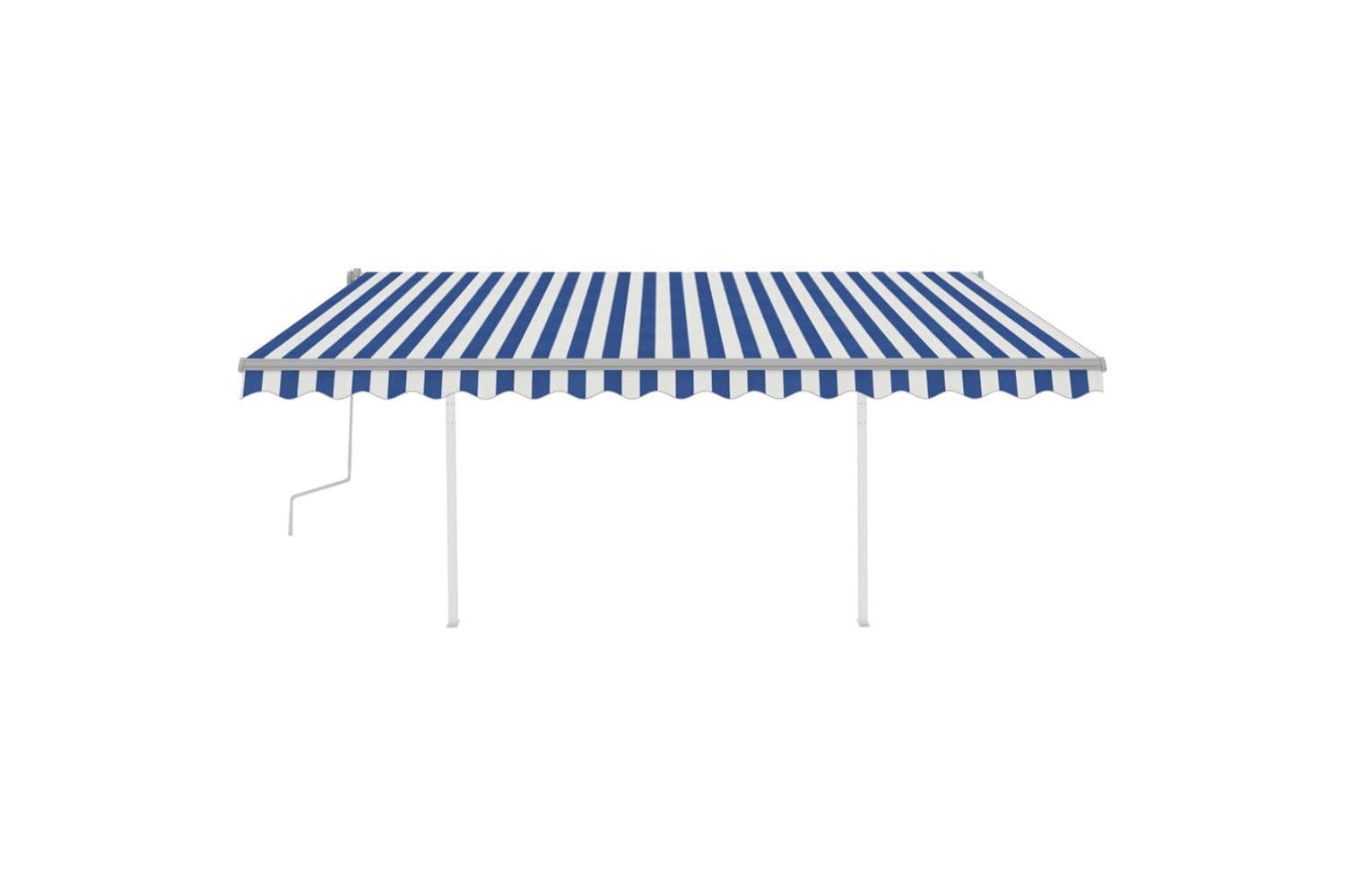 Vidaxl 3070021 Manual Retractable Awning With Led 4x3.5 M Blue And White-3
