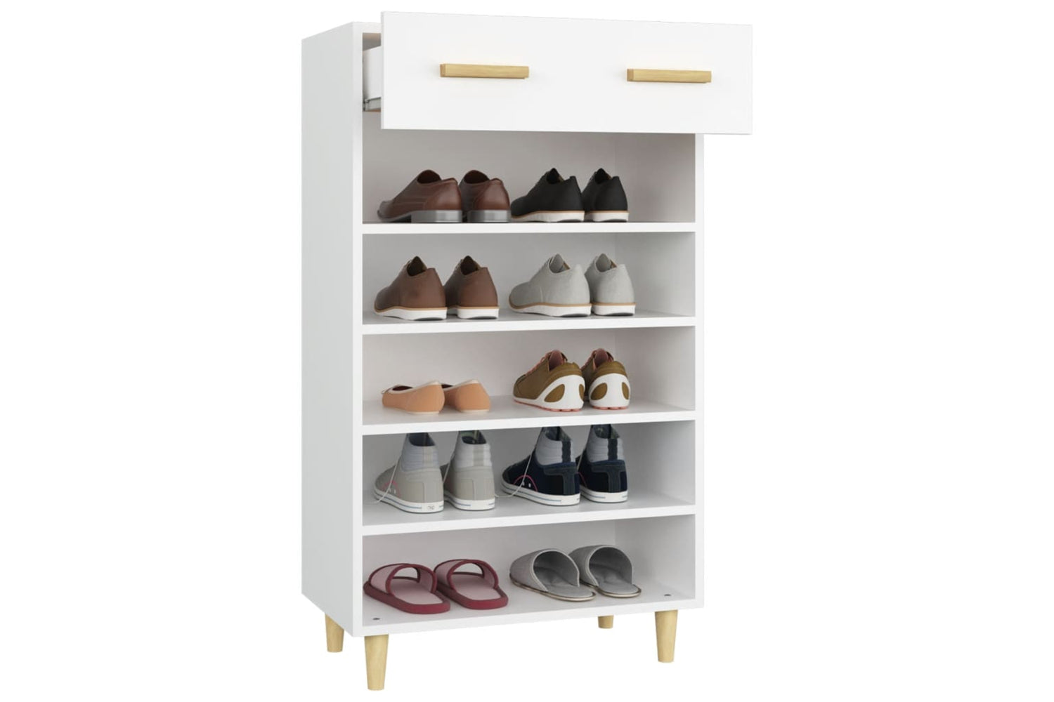 vidaXL 812780 Shoe Cabinet White 60x35x105cm Engineered Wood-4
