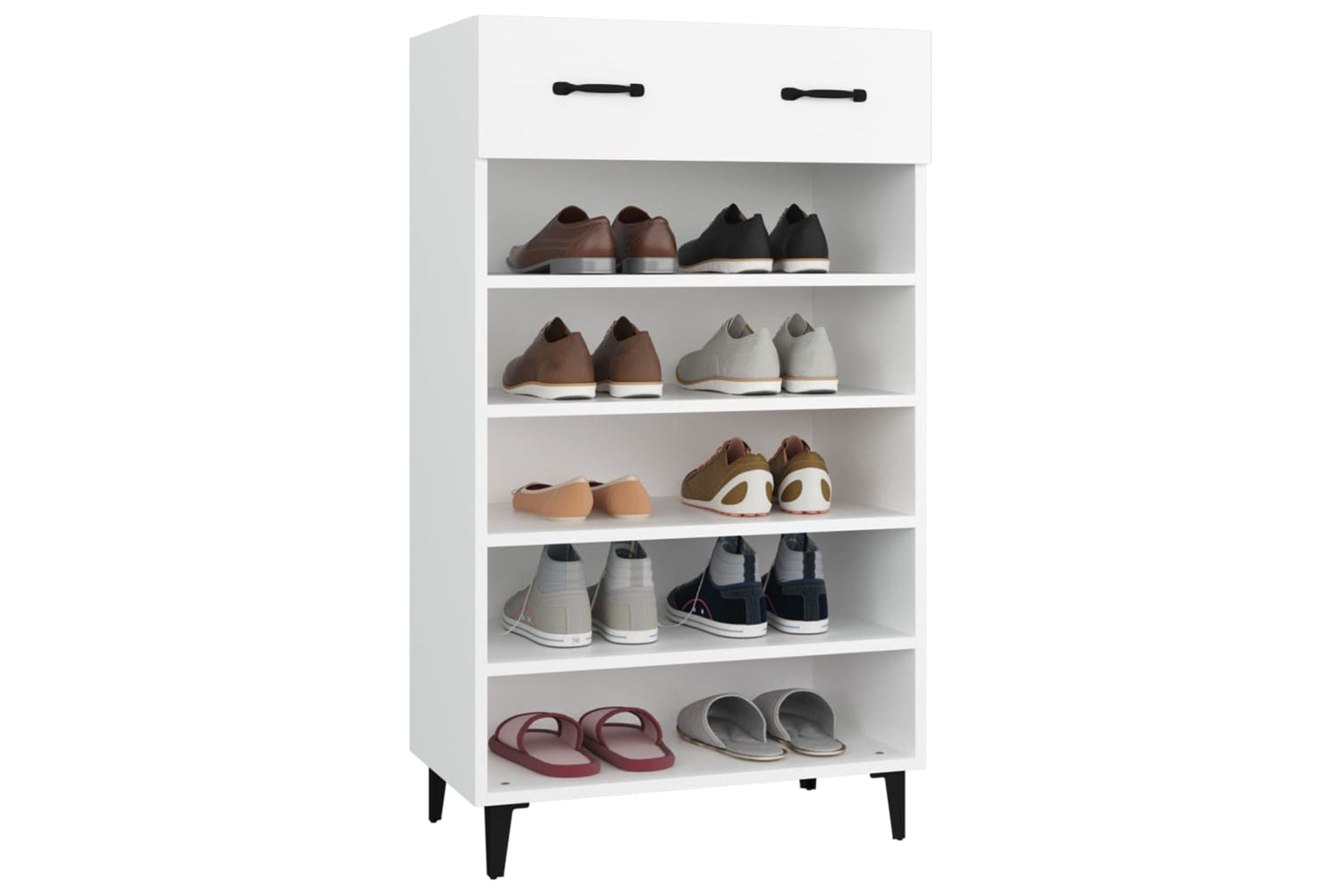 vidaXL 812789 Shoe Cabinet White 60x35x105cm Engineered Wood-4