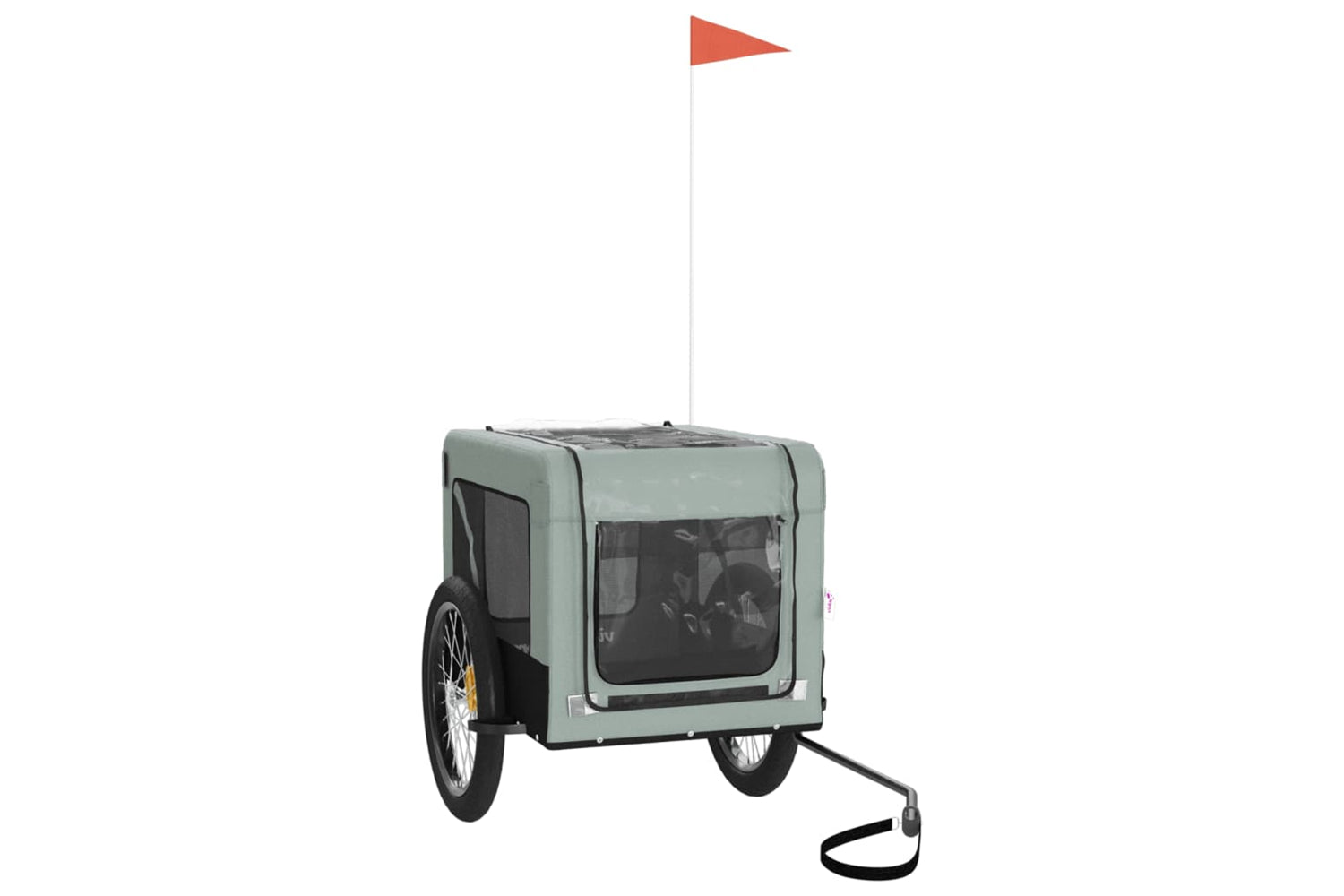 Vidaxl 93923 Pet Bike Trailer Grey And Black Oxford Fabric&iron-3
