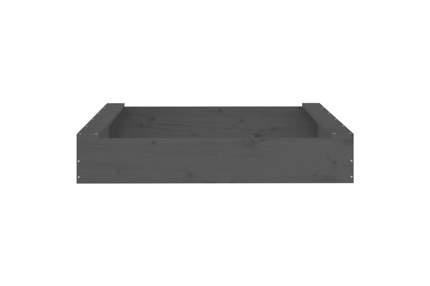 vidaXL 825032 Sandbox With Seats Grey Square Solid Wood Pine-3