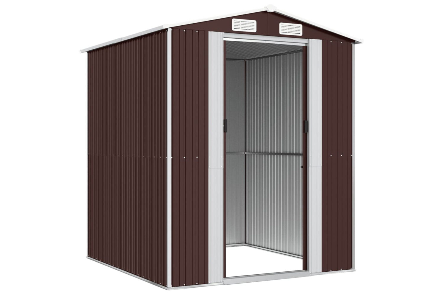 vidaXL 3147460 Garden Shed Dark Brown 192x191x223cm Galvanised Steel-3
