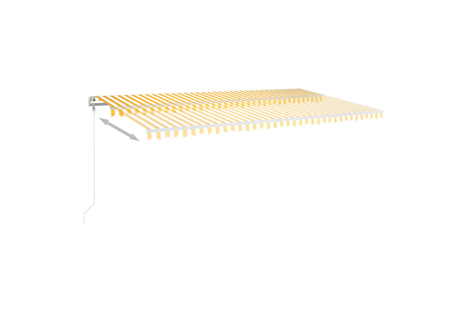 Vidaxl 3070083 Manual Retractable Awning With Led 6x3.5 M Yellow And White-5