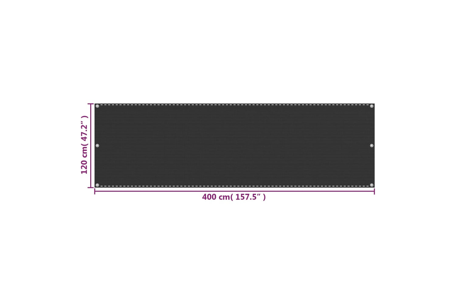 vidaXL 310845 Balcony Screen Anthracite 120x400cm Hdpe-5