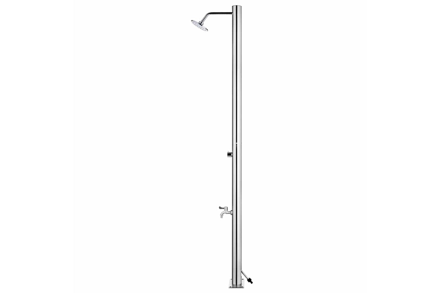 vidaXL 3070778 Garden Shower With Brown Base 220cm Stainless Steel-5
