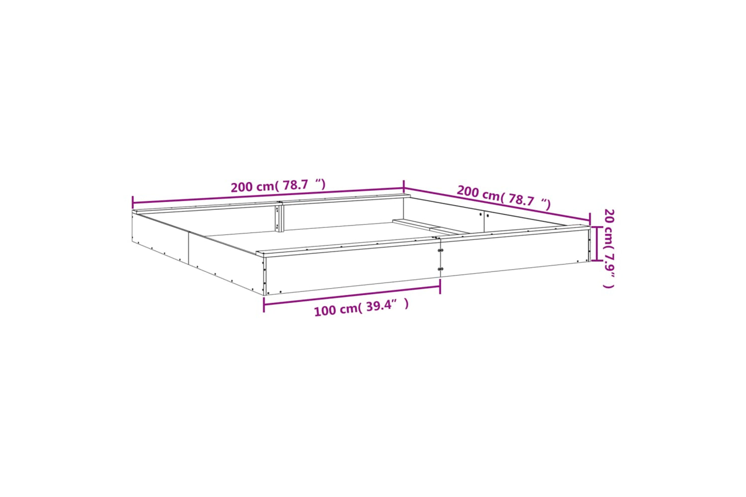 vidaXL 825049 Sandbox With Seats Square Solid Wood Douglas-8