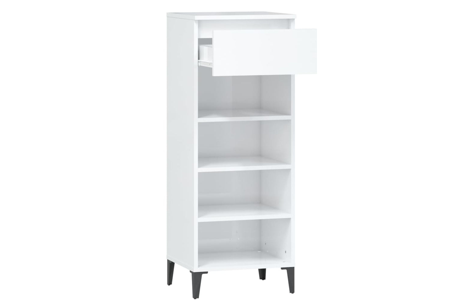 vidaXL 819782 Shoe Rack High Gloss White 40x36x105cm Engineered Wood-5